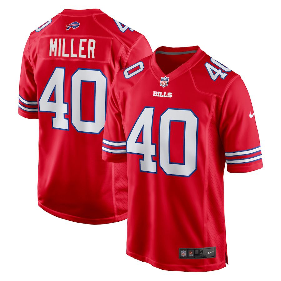Men Buffalo Bills #40 Von Miller Nike Red Alternate Game NFL Jersey